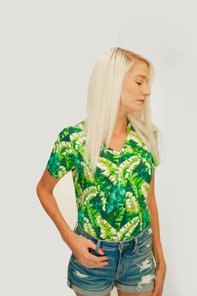 Womens V-neck Short Sleeve Shirt